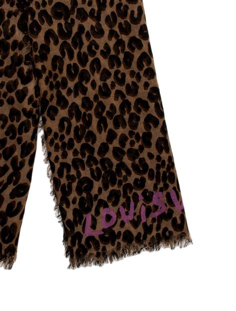 louis vuitton leopard graffiti stole.